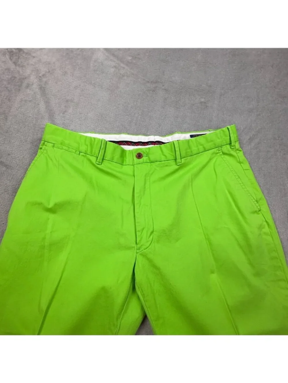 Men's Bright Green Straight-Leg Pants